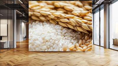  Two stacks of mixed rice adjacent Wall mural