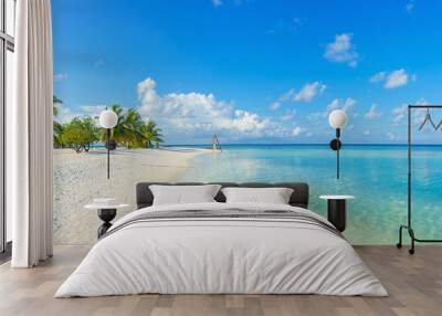 Beautiful maldives tropical island - Panorama Wall mural