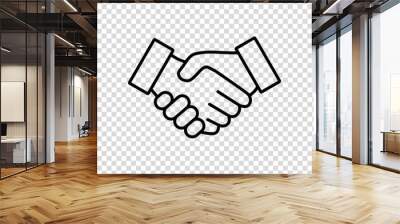 Business handshake contract agreement line art vector icon for apps and websites Wall mural