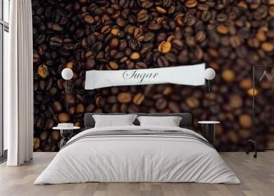 coffee beans and sugar stick Wall mural