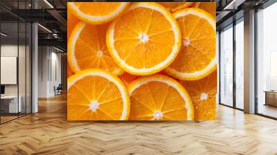 background made of sliced juicy oranges Wall mural