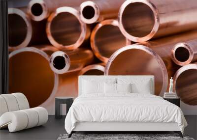 Copper pipes of different diameter Wall mural