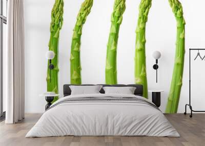 Fresh green asparagus isolated on white background. Wall mural