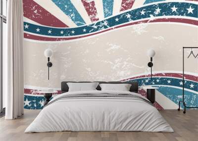 Old Colors American Wave in grunge style Wall mural