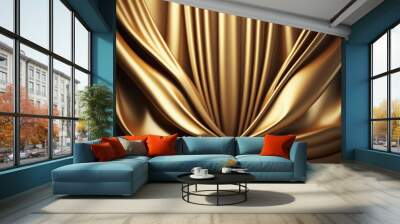 Golden silk fabric as stage curtain with arch entrance Wall mural