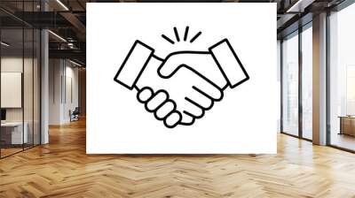 Handshake icon vector design illustration on a white background Wall mural