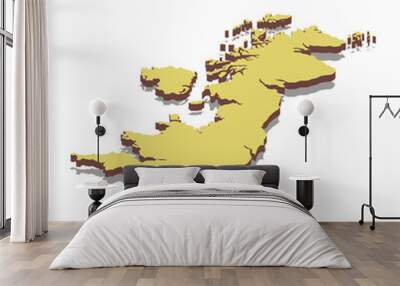 Isometric map of United Kingdom. Isolated 3D isometric vector illustration for infographic. Wall mural