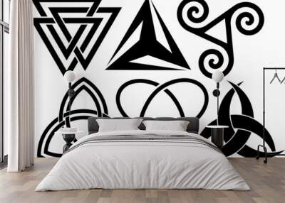 six triangular symbols Wall mural