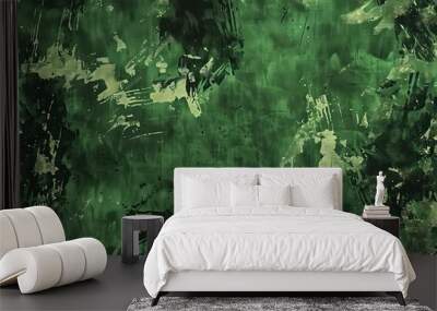 Modern green military camouflage print, seamless pattern Wall mural