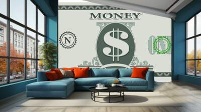 vector illustration of game money - one dollar bill Wall mural