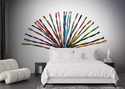 Twisted pair cable. Many twisted colored wires Wall mural