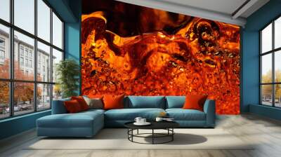 Carbonated drink in glass, abstract splashing. Wall mural