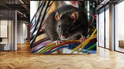 Rat,mouse Chewing on Electrical Wires Wall mural