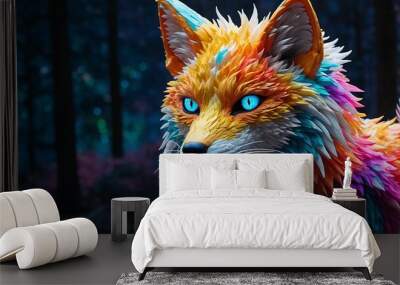 red fox portrait Wall mural