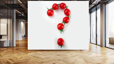 small red cherry tomatoes as a question mark Wall mural