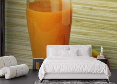 Carrots, apple and juice Wall mural