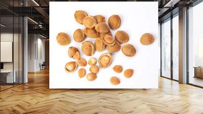 apricot kernel isolated on white background, ecologic food Wall mural