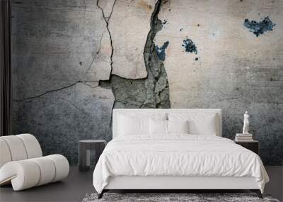 Street wall concrete background, cracked concrete wall Wall mural