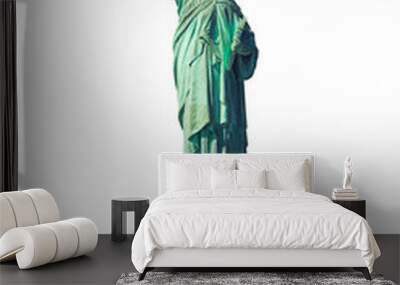 The Statue of Liberty isolated on free PNG Background - New york cityscape river side which location is lower manhattan. Architecture and building with tourist concept. Wall mural