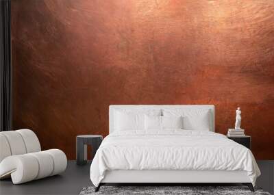 A polished copper texture background, featuring a smooth, reflective surface with warm copper tones. Minimalist design for your text. Wall mural