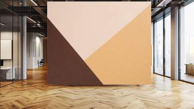 Background from recycled textured paper forming triangular shades of dark brown Wall mural