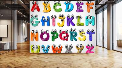 capital letters alphabet cartoon illustration Wall mural