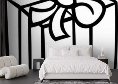 christmas gift coloring page Wall mural