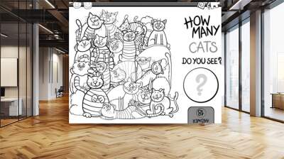 counting game cartoon coloring page Wall mural