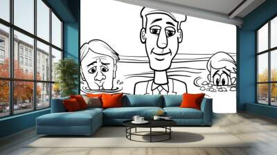 head above water saying cartoon Wall mural