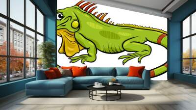 iguana animal cartoon illustration Wall mural