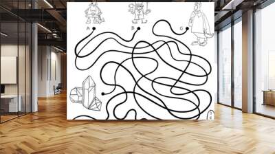 maze game coloring page Wall mural