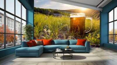 mug of cold beer Wall mural