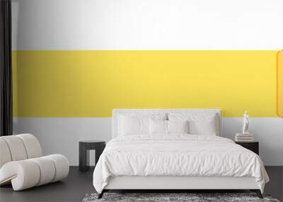 Paint roller with long painted marking colored yellow. Vector illustration Wall mural