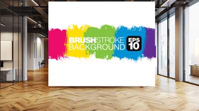 colorful vector brushstroke background, vector illustration Wall mural