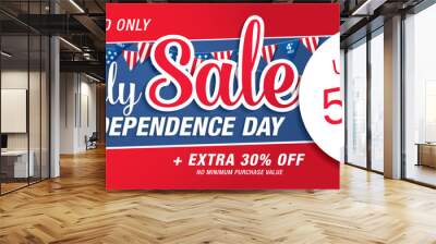 fourth of july. independence day sale banner template design Wall mural