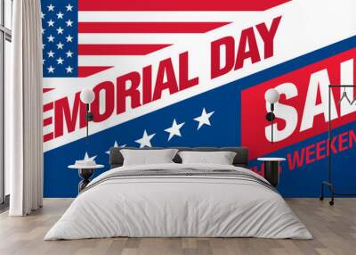 Memorial day sale banner template design Wall mural