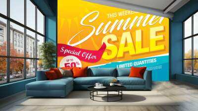 summer sale banner vector illustration Wall mural