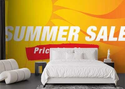 summer sale template banner, vector illustration
 Wall mural