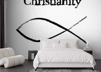 christian fish symbol. logo Wall mural