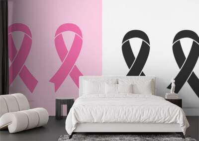 set of cancer ribbon Wall mural