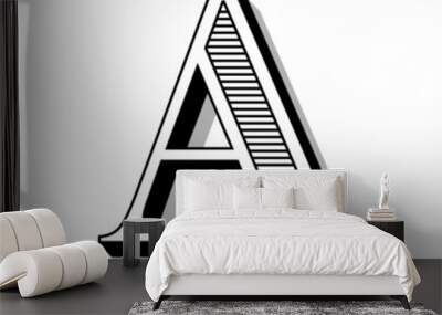 Classic font with lines in the Victorian style.
 Wall mural