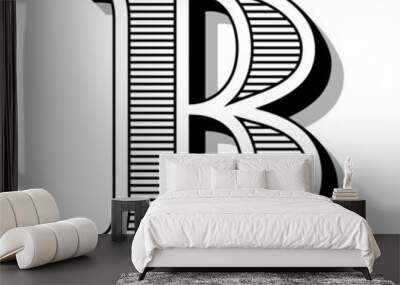 Font with lines. Wall mural