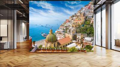 Beautiful Positano, Amalfi Coast in Campania, Italy. Wall mural