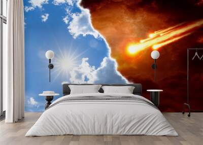 Heaven and hell, good and evil, light and darkness Wall mural