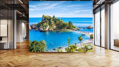 Isola Bella small island near Taormina, Sicily, southern Italy Wall mural