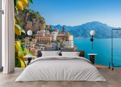 Small city Atrani on Amalfi Coast in province of Salerno, in Campania region of Italy Wall mural