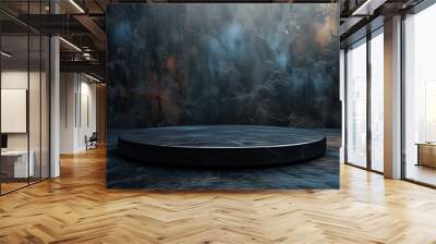 a circular product stand with a rocky background Wall mural