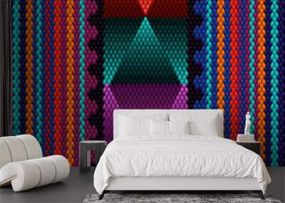   Pattern, ornament,  tracery, mosaic ethnic, folk, national, geometric  for fabric, interior, ceramic, furniture in the Latin American style. Wall mural