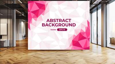 Abstract polygonal background. Geometric triangular low poly graphic. Colorful pink gradient. Simple modern design. Banner, flyer, cover template. Flat style vector eps10 illustration. Wall mural