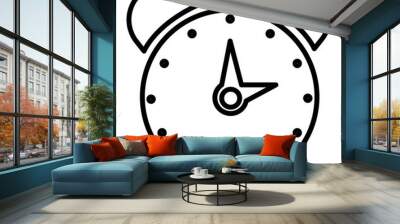 Alarm clock icon vector illustration isolated Wall mural